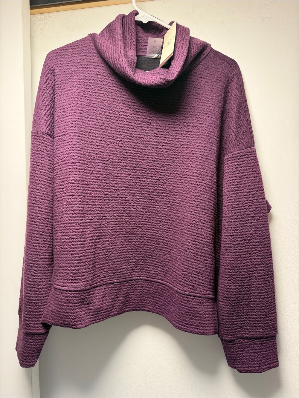 Women's Cozy Funnel Neck Sweater - Purple. Calia. 1X. New with tags